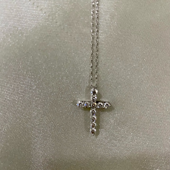Tiffany Diamond Cross Platinum Necklace - Picture 2 of 5